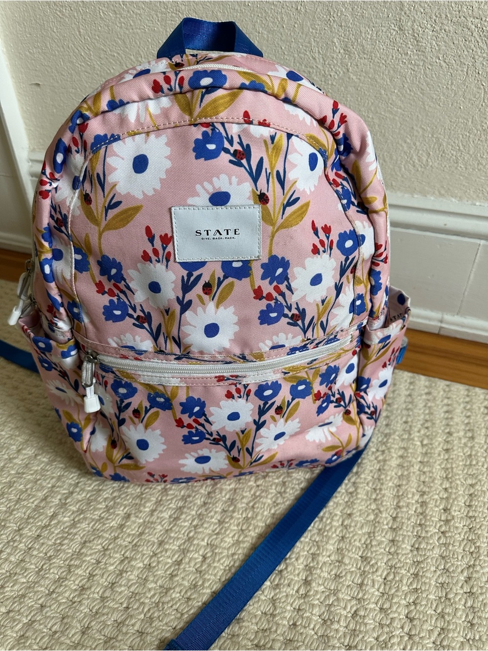 STATE Kids Floral Mini Backpack in Pink, Blue and White